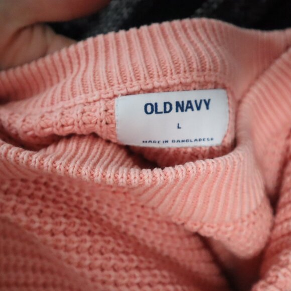 Old Navy Acid-Wash Shaker-Stitch Sweater in Sugar Coral - Picture 2 of 7